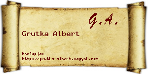 Grutka Albert névjegykártya